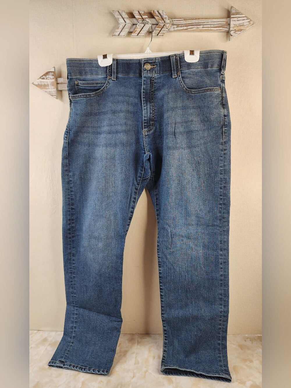 Men's Blue Denim Jeans - Lee Extreme Motion 38 X 30